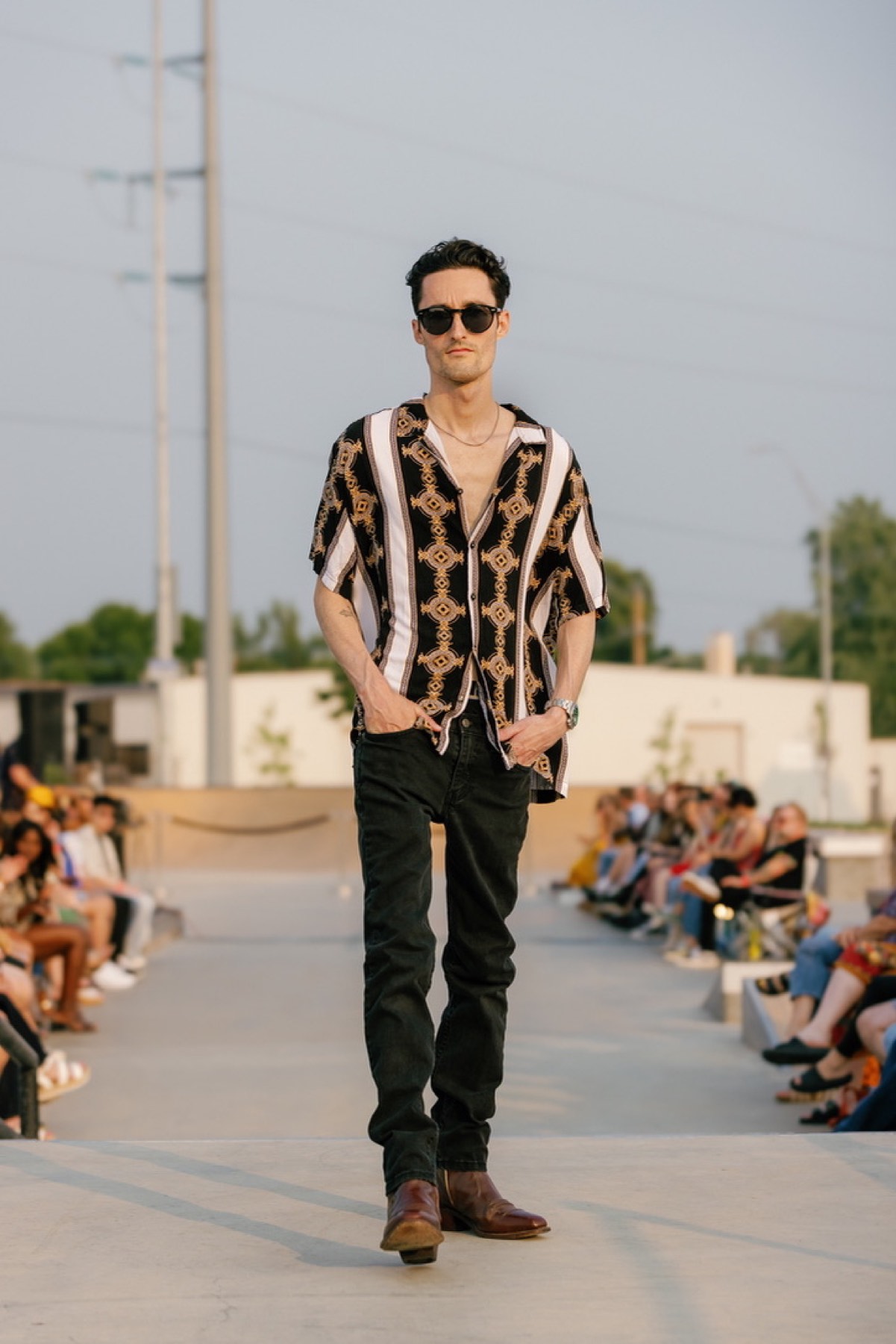 Christian Holman walking a runway