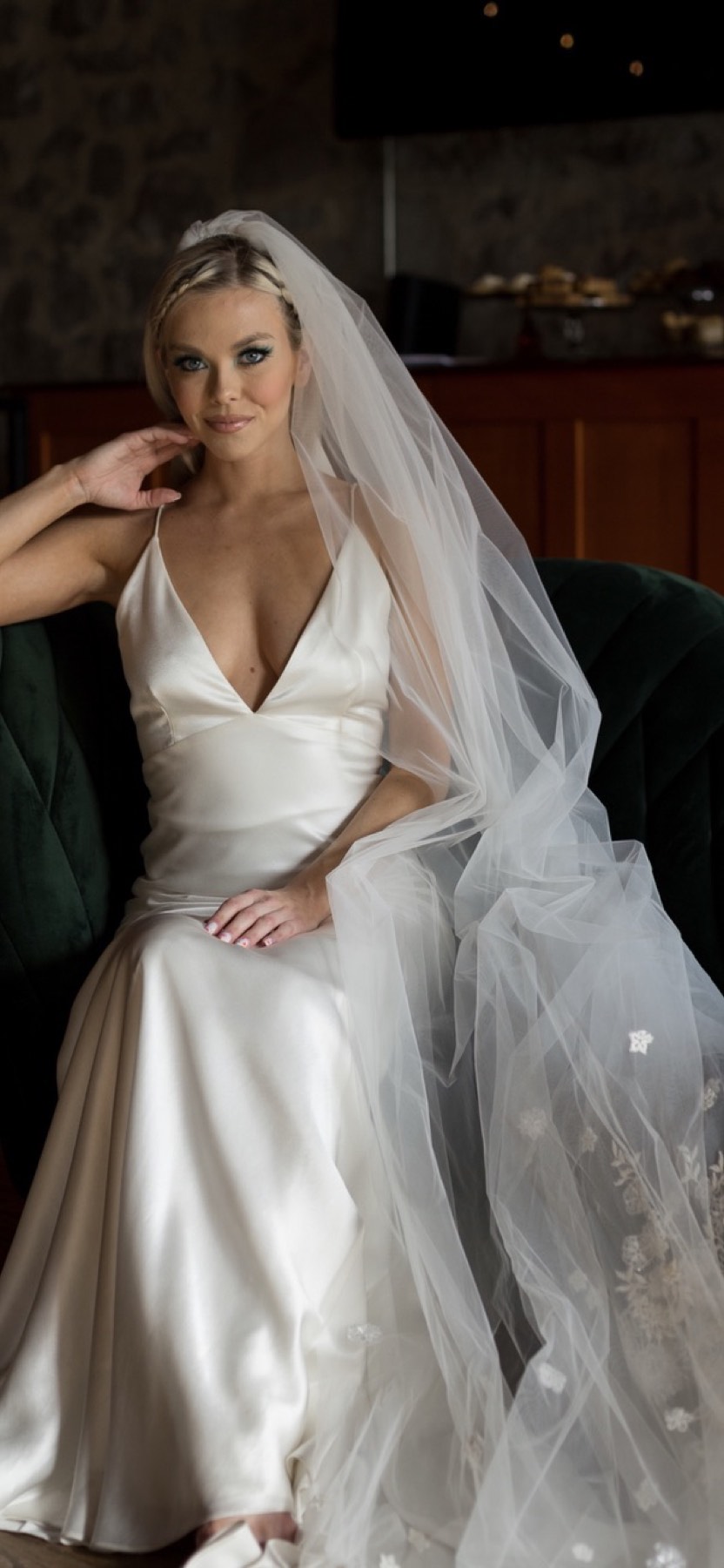 Bridal portrait with veil